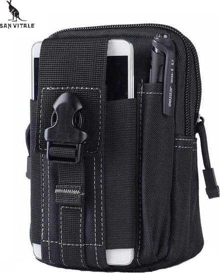 San Vitale® - Stevige, hippe multifunctionele heuptas - Geschikt voor outdoor - Zwart