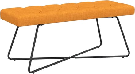 Gestoffeerde bank - Zitje hal - Extra zitplaats - Geknoopt design - 110 cm - Donkergeel