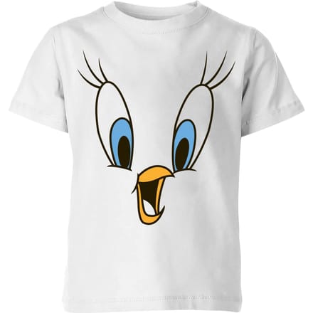 Looney Tunes Tweety Face Kinder T-shirt - Wit - 122/128 (7-8 jaar)