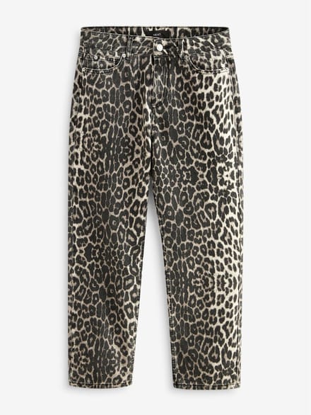 Next - Dames - Straight Leg Jeans - Dierenprint