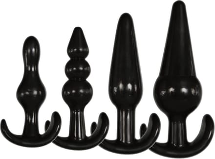 Plug It - Anal silicone buttplug set - Buttplugs anaal voor mannen - Zwart