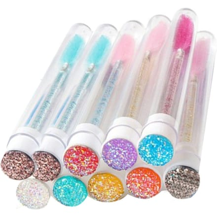 Ensemble de 10 tubes de mascara avec baguette, strass colorés, têtes de brosse réglables, brosse à mascara jetable pour white
