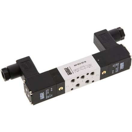 5/3 M5 Midden Gesloten Magneetventiel 24V DC 3-8bar/42-112psi Airtec