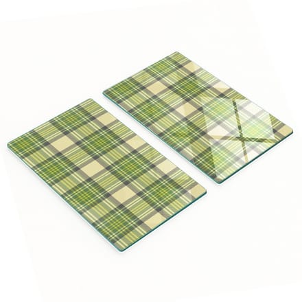 Decoratieve snijplanken van gehard glas met groen gaas, 2x30x52 cm