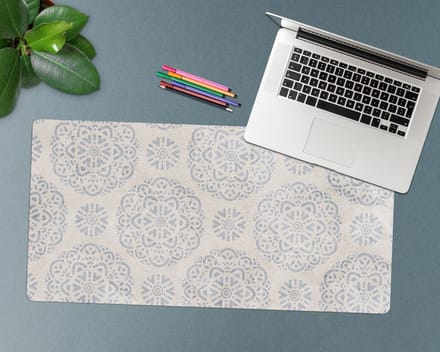 Coloray Bureau Onderlegger - Heldere mandala Bureaumat - 90 cm x 45 cm - Grijs Bureau Onderlegger - Onderlegger Bureau - Bureau Onderlegger Groot - Bureau Onderlegger XXL - Computer Mat