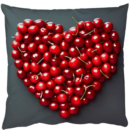 Sierkussens - Kussentjes Woonkamer - 45x45 cm - Kersen - Hart - Rood - Zwart