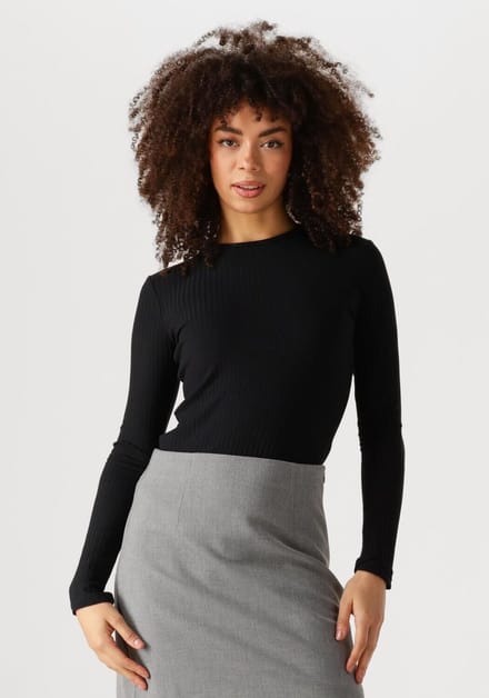 EDITED Ginger Longsleeve Tops & T-shirts Dames - Shirt - Zwart - Maat 40