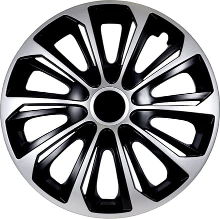 NRM - Wieldoppen 14 "STERK - zwart / zilver - Set van 4 stuks