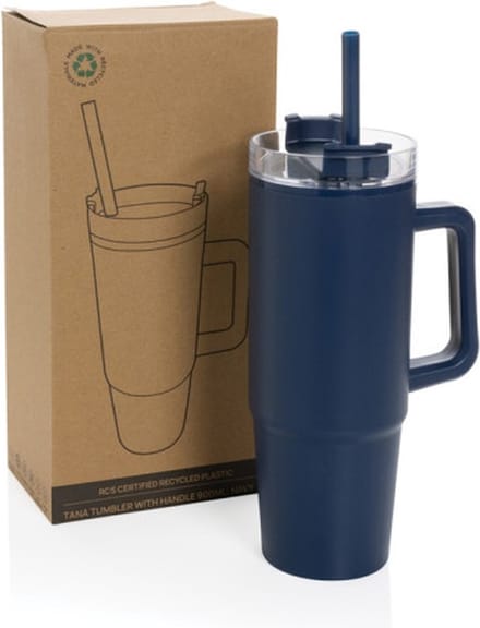 XD Design - Tana RCS recycled plastic tumbler with handle 900ml - NAVY