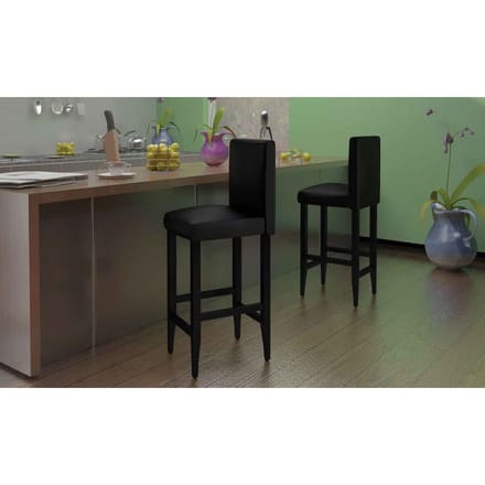 vidaXL - Barkrukken - 6 - st - kunstleer - zwart
