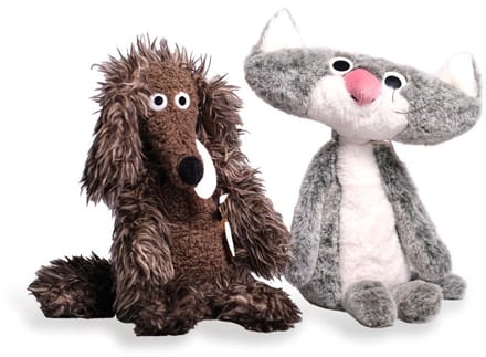 Set figuren stinkhond en plattekat - mini
