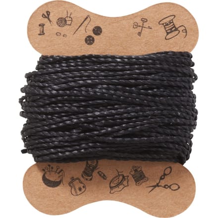 Micro macramé koord, gewaxt - Zwart