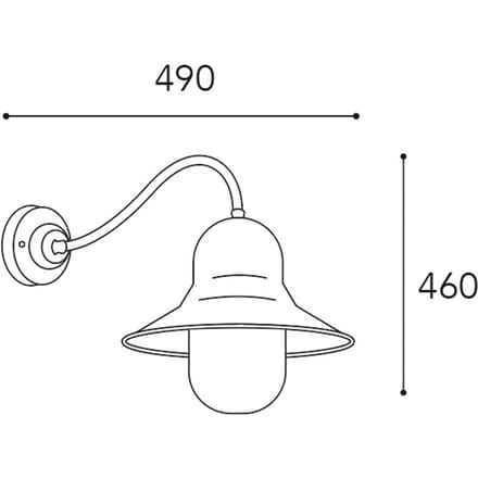 Moretti Luce Buitenwandlamp Campanula 2093 messing antiek diepte 49 cm IP44