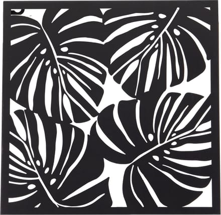 Wanddecoratie - Monstera - Zwart - L29xH29