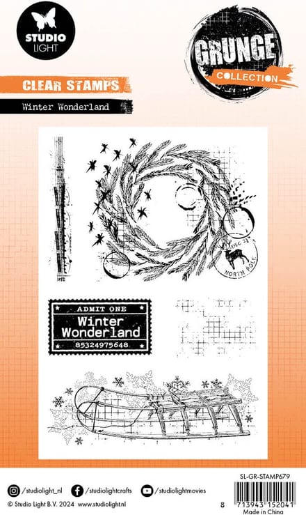 Clear stamps Winter wonderland - Grunge collection nr. 679