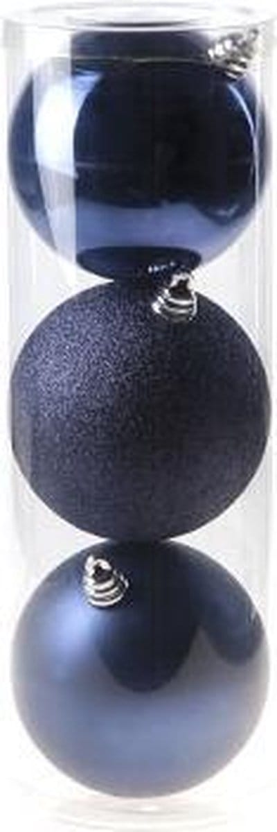 Cosy&Trendy XL Kerstbal nachtblauw - Ø 15 cm - Set-3