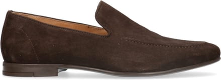 Manfield - Heren - Donkerbruine suède loafers - Maat 41