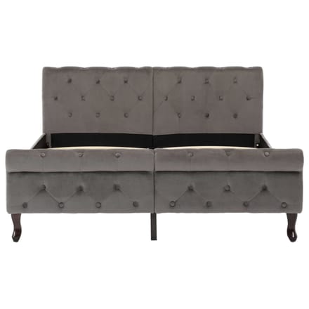 vidaXL - Bedframe - fluweel - grijs - 140x200 - cm