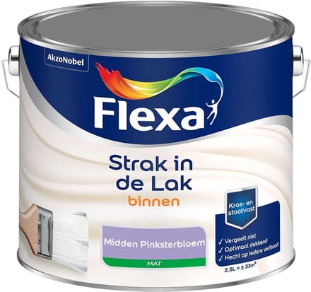 Flexa - Strak In De Lak Binnenlak Mat - Midden Pinksterbloem - Mengverf - 2,5 L