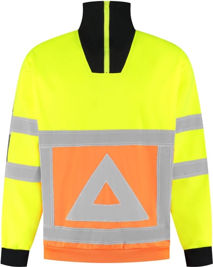 JS Verkeersregelaar Zipsweater - Oranje/Geel - Maat M