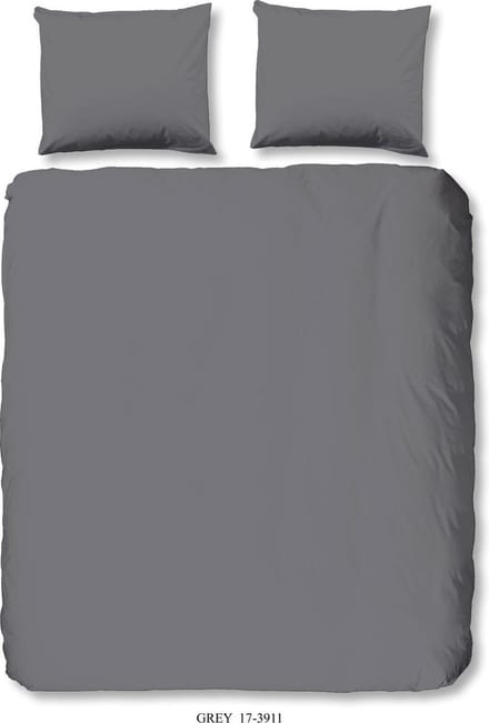 Dekbedovertrek uni strijkvrij jeans stitching grijs Maat: 155x220+1-80x80cm