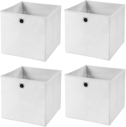 Set van 4 witte vouwdozen 28x28x28 cm - Opvouwbare opbergboxen
