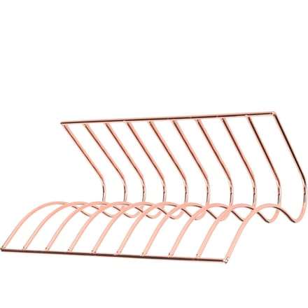 Support de Livre en Forme de S Bibliothèque en Fer Forgé Porte-Documents pour Maison Bureau Or Rose beige