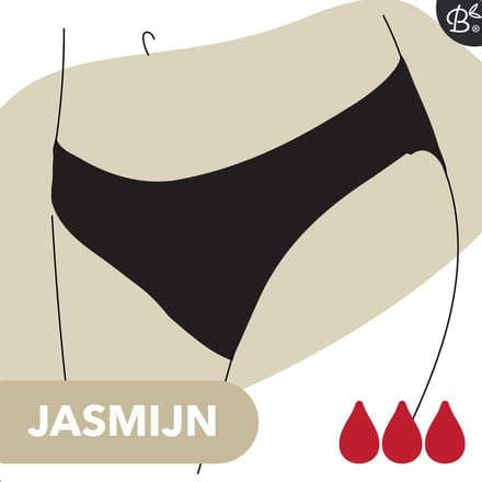 Bamboozy Menstruatie Ondergoed Basic 4-laags Maat S 36-38 Zwart Period Underwear Menstrueren