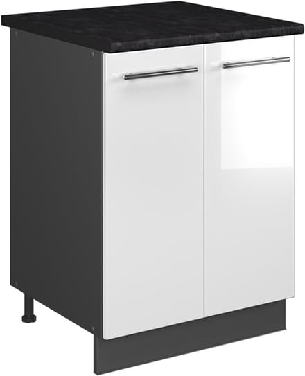 Vicco Wastafelkast Fame-Line, Wit Hoogglans/Antraciet, 60 cm
