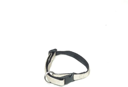 De-Tail Halsband nylon met zachte voering+snelsluiting 10mm x 20-30cm Beige