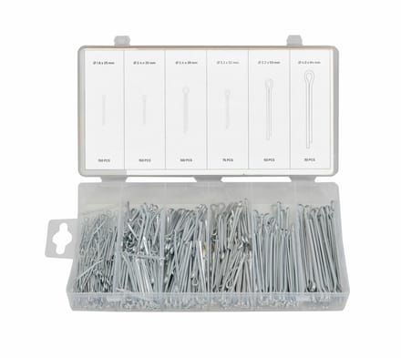 AWTOOLS Serie - Rechte Borgpennen Set - 555 Stuks - Verzinkt Staal - Met Organizer