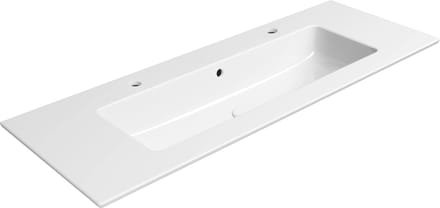 Ben Orrizon wastafel met 2 kraangaten 122,6x46cm wit Xtra glaze