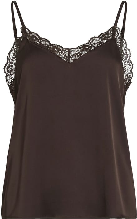 Vila Top Vienna Ravenna Lace Singlet - Noos 14117580 Coffee Bean Dames Maat - 36