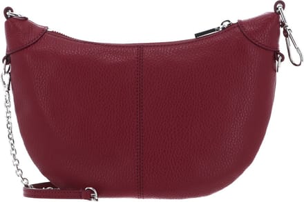 COCCINELLE Leren Schoudertas Virtual Mini Bag Grained Leather Garnet Red Wijnrood
