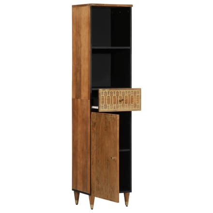 vidaXL - Badkamerkast - 38x33x160 - cm - massief - mangohout