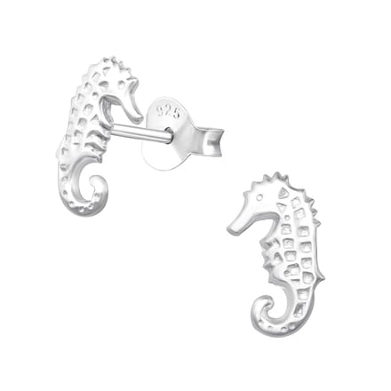 Oorbellen zeepaardje - meisje - zilver