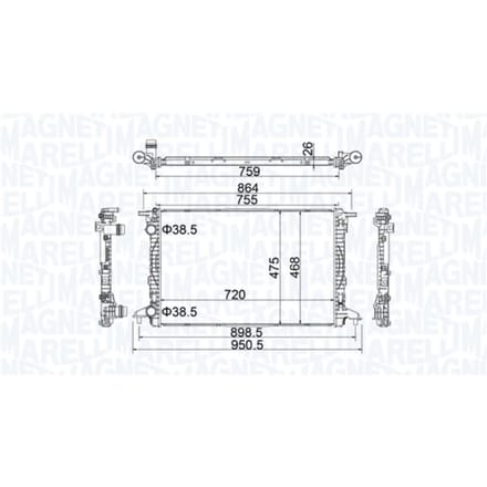Radiator, motorkoeling MAGNETI MARELLI 350213208900