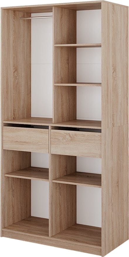Vicco Elmo Garderobe – 100 x 200 cm met 2 laden Sonoma
