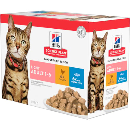Hill's Science Plan Favourite Selection Light - Kattenvoer - 12 x 85 gr