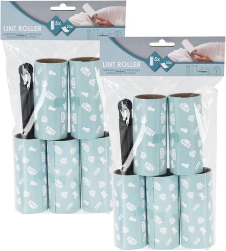 Kledingroller set - 2x - kleefroller - kledingborstel - pluizenroller voor kleding of meubel - pluizenverwijderaar