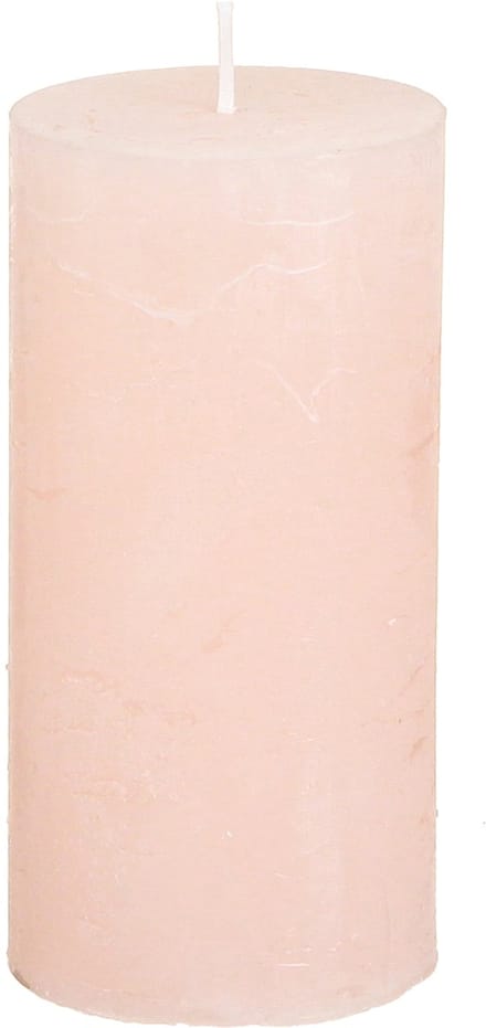 Stompkaarsen, effen lichtroze, 50x100mm, set van 4, paaskaarsen, tafel