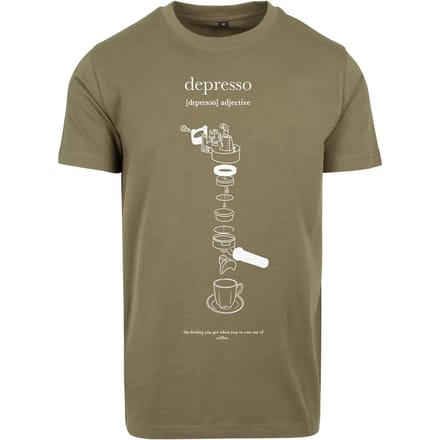 Mister Tee - Depresso Heren T-shirt - M - Olijfgroen