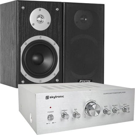 SkyTec 140W HiFi set met versterker, speakers en kabels