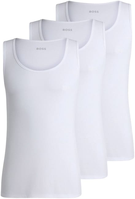 Tanktop met labelstitching in een set van 3 paar, model 'ONE'