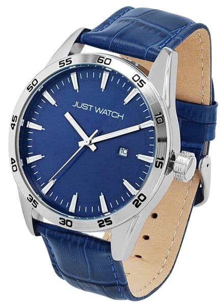 JUST WATCH herenhorloge echt leer datumaanduiding