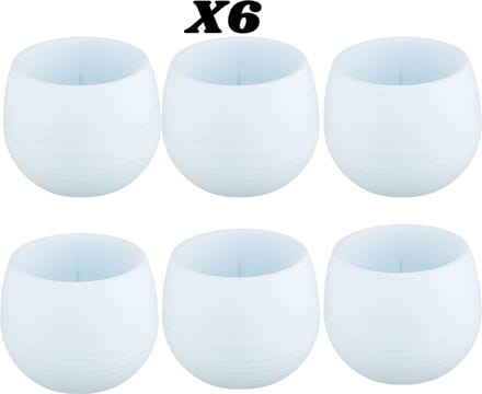 Set witte bloempotjes 6st UV-bestendige sierpotten met drainage 10cm