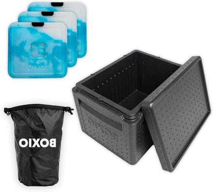SnelShoppen - Koelbox Camping zonder Stroom - BOXIO Cool Plus met Temperatuurzones, Koelaccu's, Ideaal voor Feesten, Tuin, en Kamperen - Ruime Thermob