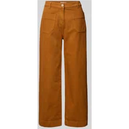 Broek met verkorte pasvorm met opgestikte zakken