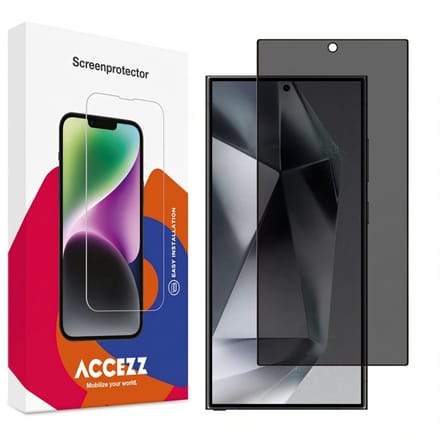 Accezz Screen Protector - Geschikt voor Samsung Galaxy S24 Ultra - Gehard Glas Privacy Screenprotector