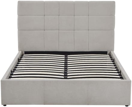 Vente-unique Bed met opbergruimte stof lichtgrijs 160 x 200 cm